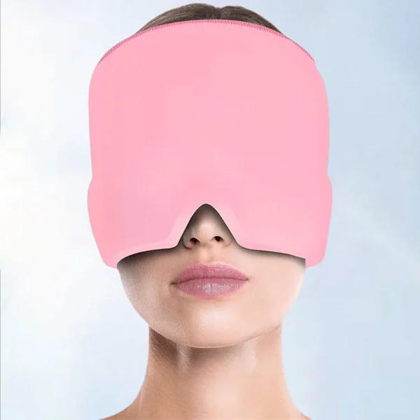 Migraine Relief Hat Head Massage Cap Gel Hot Cold Compress Therapy Headache Hat for Relief Pain Stress Pressure Ice Cap Eye Mask - Image 4