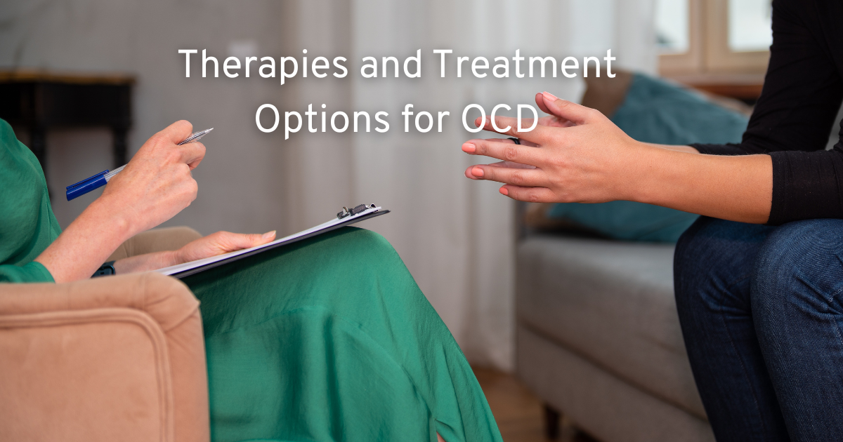 a lady looking into therapies and treatment options for ocd